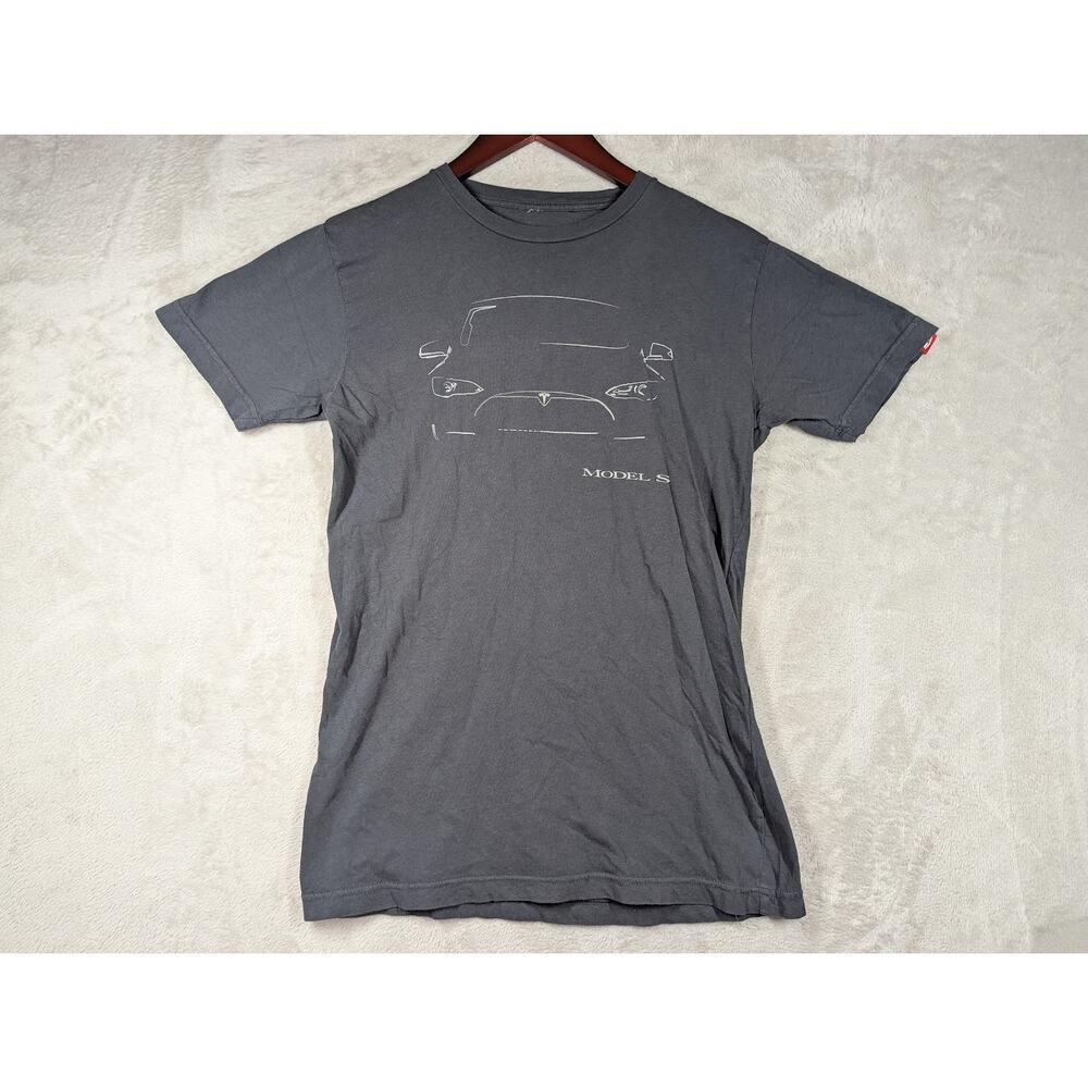 Tesla Model S Black/Gray California T-Shirt Men's Size Small